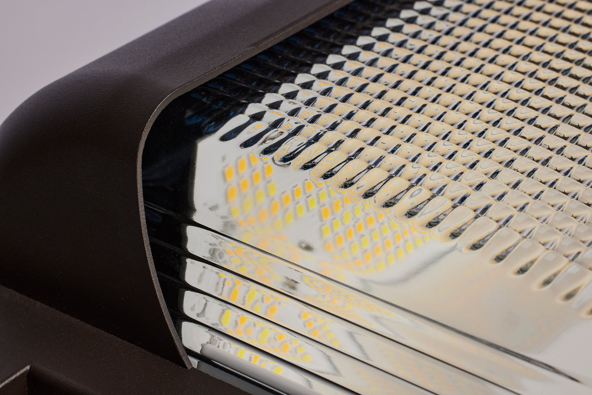 LED Low Profile Wall Pack - Wattage 30/45/60W and CCT 3K/4K/5K Selectable - Photocell - Emergency Battery - Bronze Finish