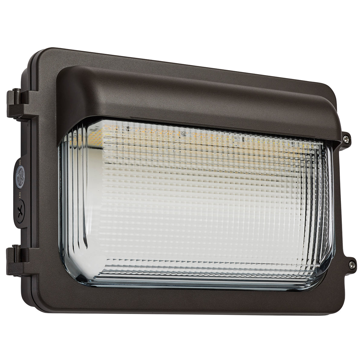 LED Low Profile Wall Pack - Wattage 70/85/100W and 3K/4K/5K Selectable - Photocell - Emergency Battery - Bronze Finish