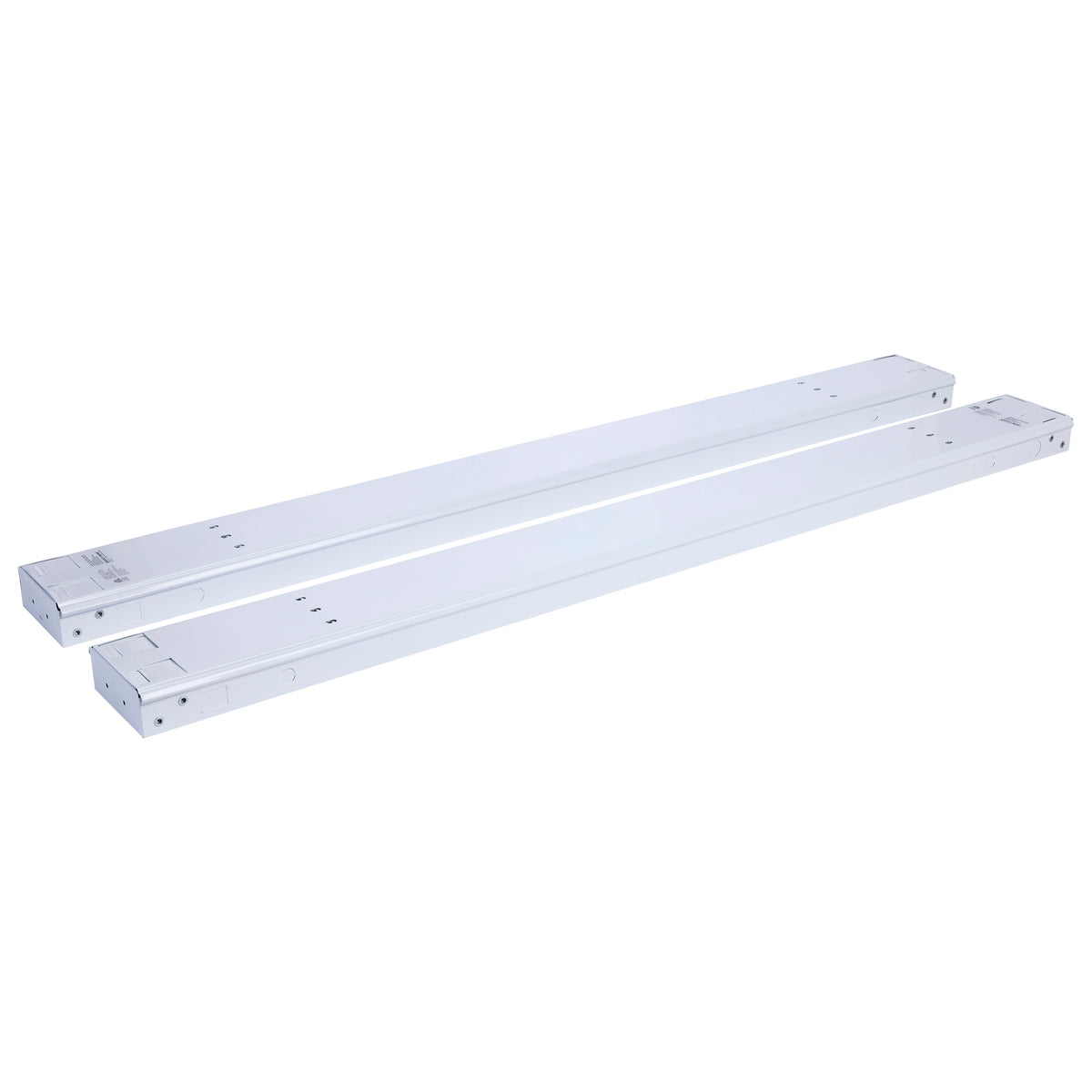 8 Foot - Quad Or Dual T8 Lamp Ready Fixture Channel - Empty Body Fixture - Complete Lamp Wiring Guide Available - White Finish