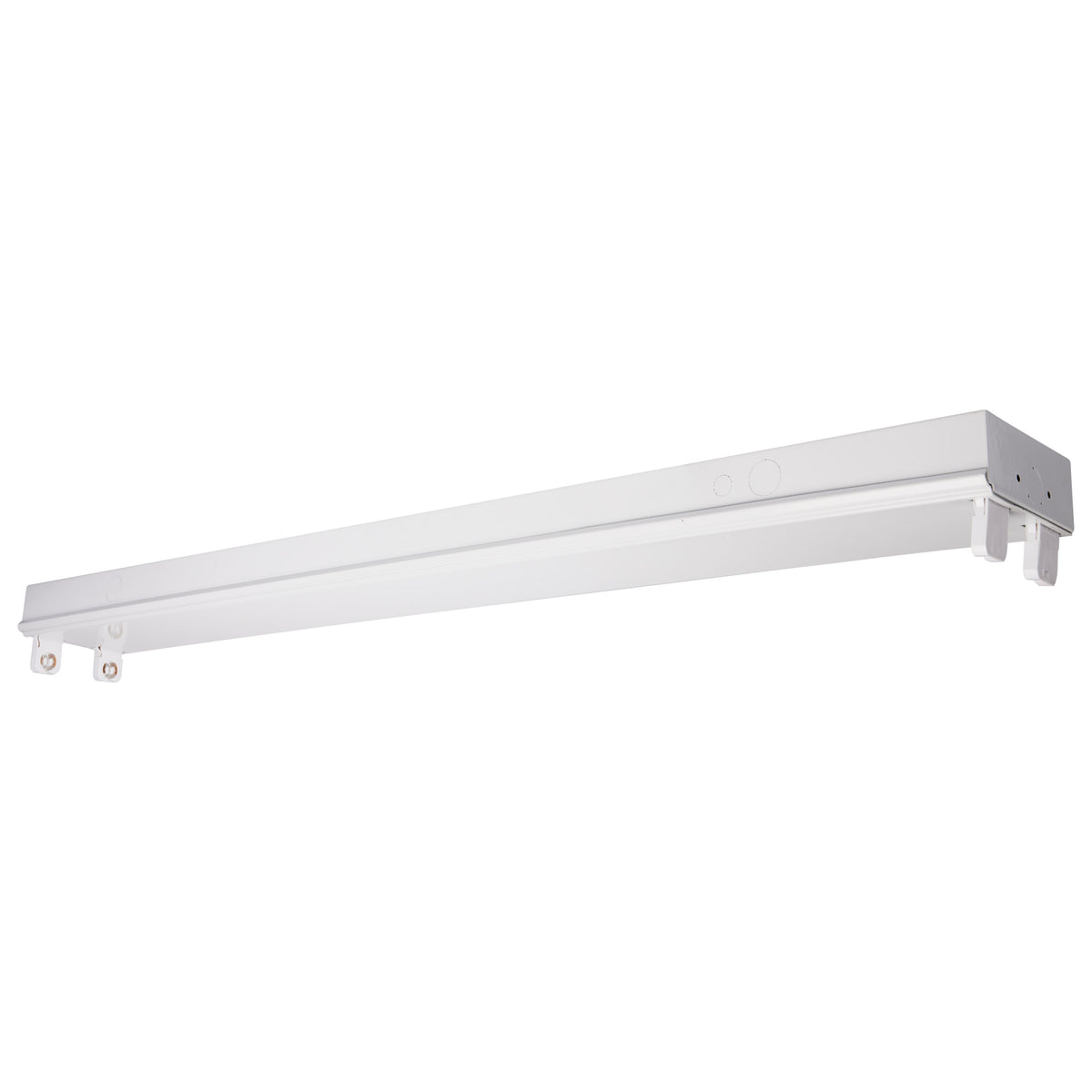 4 Foot - Dual T8 Lamp Ready Fixture Channel - Empty Body Fixture - Complete Lamp Wiring Guide Available - White Finish bulb