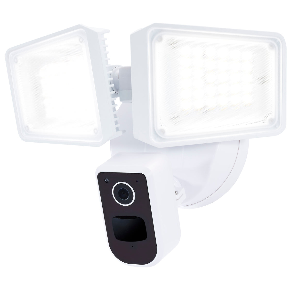 36 Watt Rectangular Outdoor SMART Security Light with Camera - Starfish EnabLED - Tunable White - White Finish bulb or