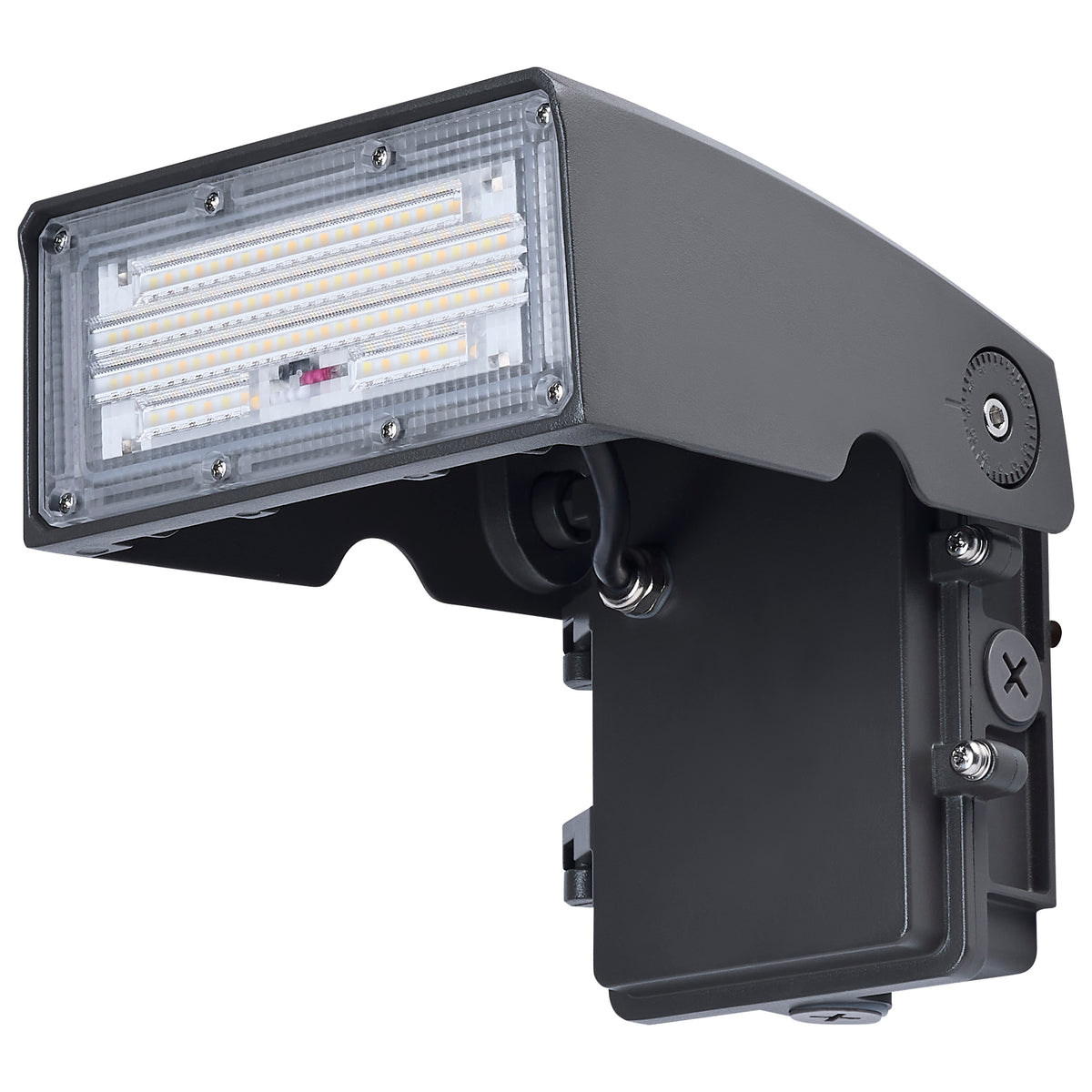 15/20/25 Watt - 3K/4K/5K CCT Selectable LED Small Adjustable Wall Pack - 120-277 Volt - Bronze Finish