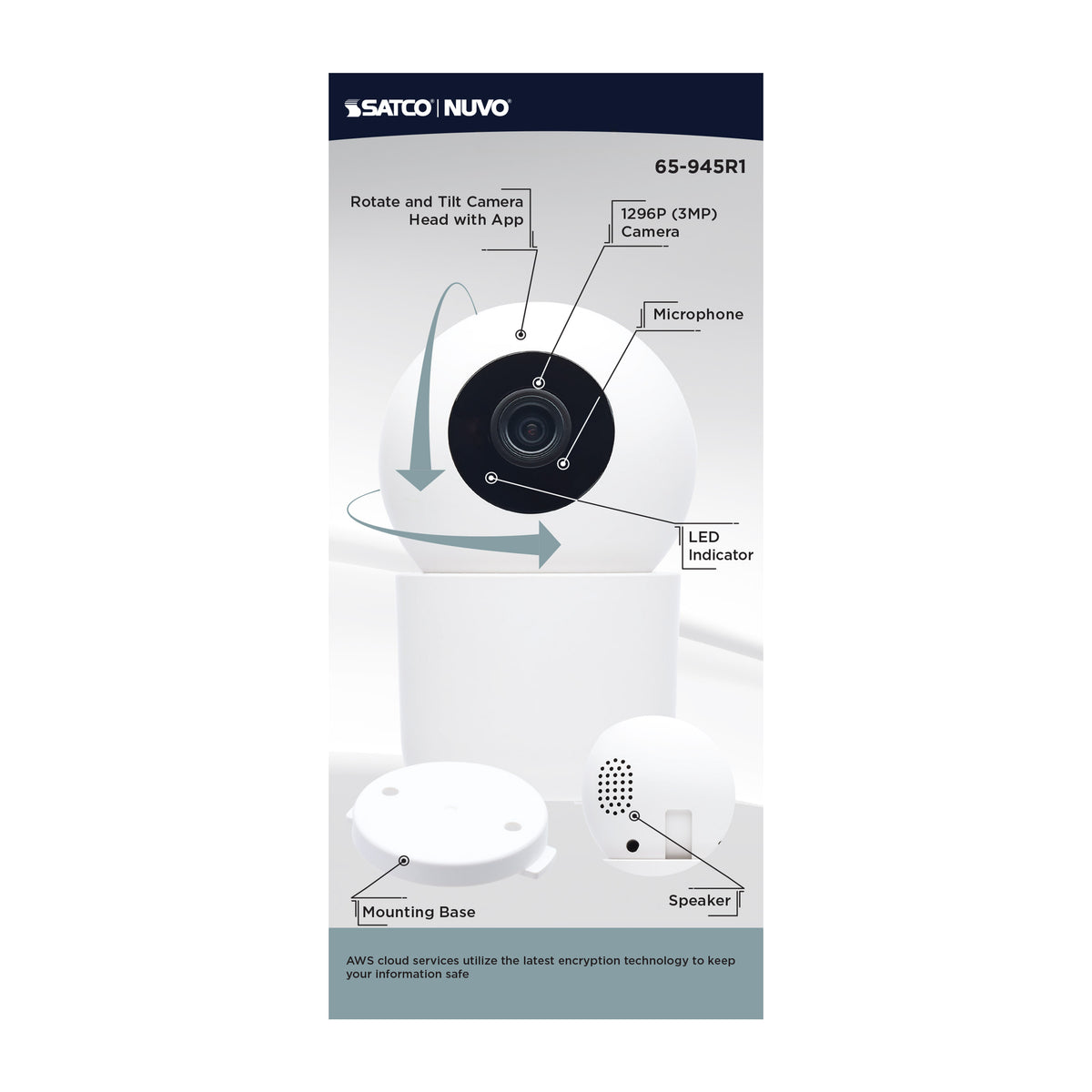 Starfish - SMART Indoor Pan & Tilt Camera - White Finish
