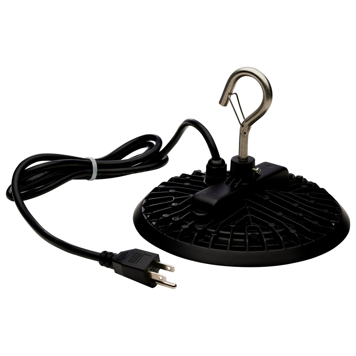 80 Watt - Hi-Pro Shop Light with Plug - 8" Dia. - 3000K - Black Finish - 120 Volt