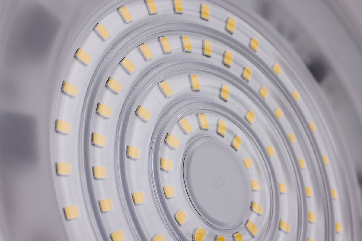 60 Watt - Hi-Pro Shop Light with Plug - 8" Dia. - 3000K - White Finish - 120 Volt