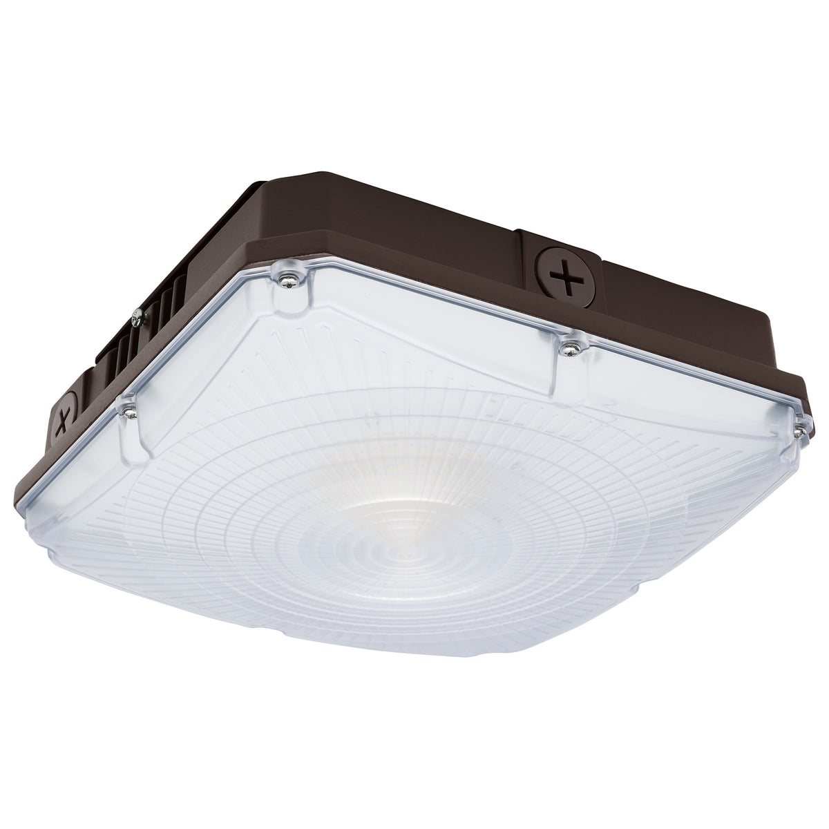 8.5 Inch LED Field Selectable Canopy Fixture With Sensor - 25/30/40 Watts - 3K/4K/5K - 120-277 Range Voltage - Bronze Finish