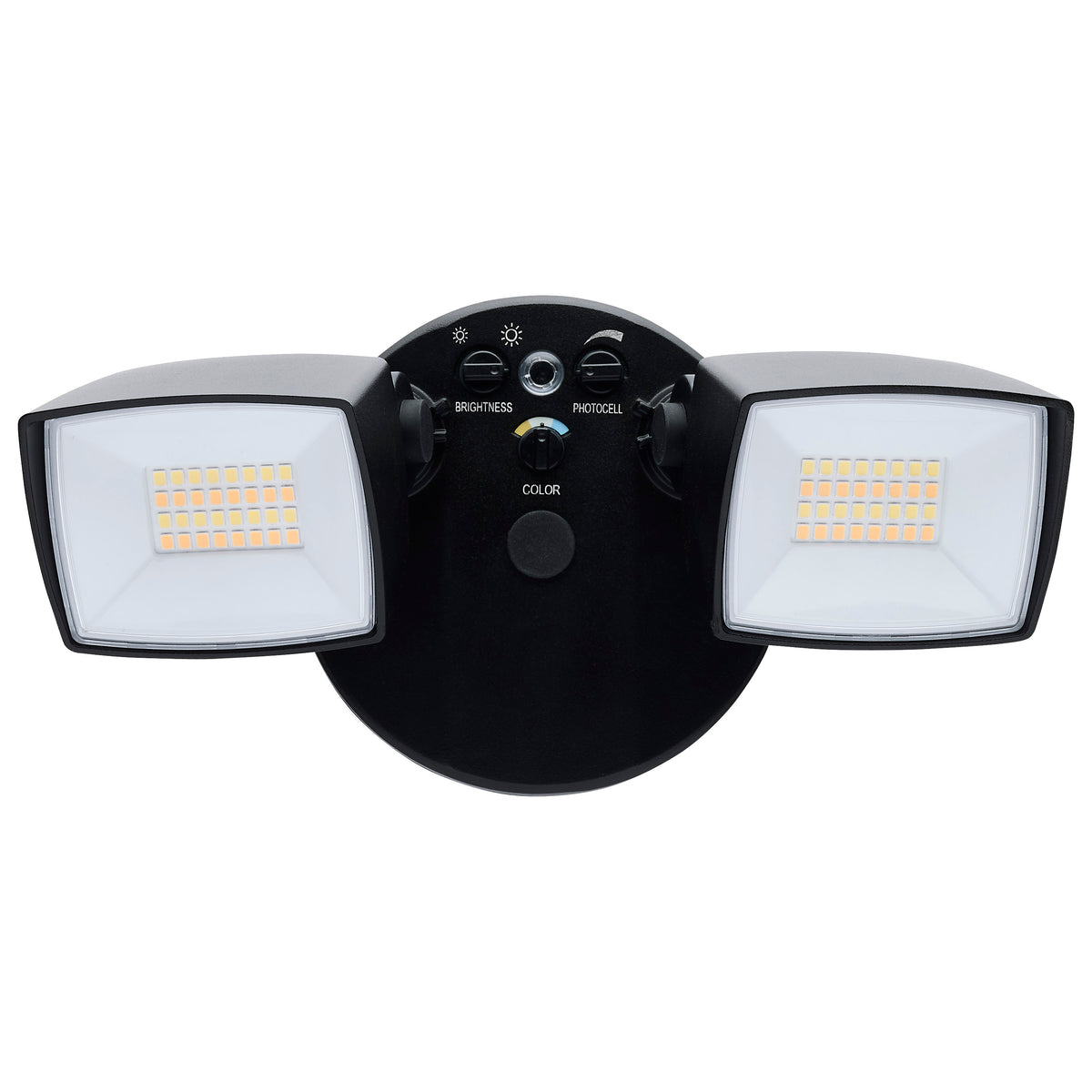 LED Security Light - Dual Head - Field Selectable - Black Finish