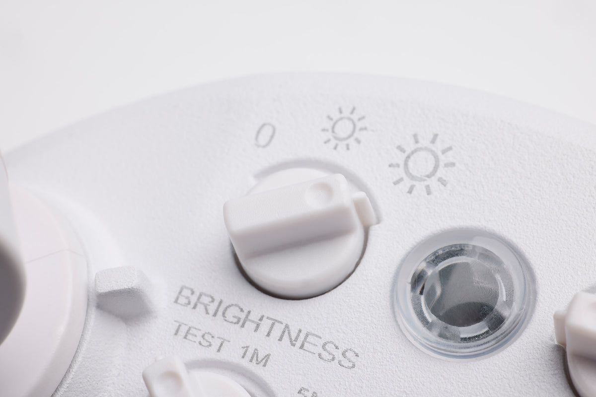LED Security Light with Nightlight - PIR Sensor - Dual Head - Field Selectable - White Finish