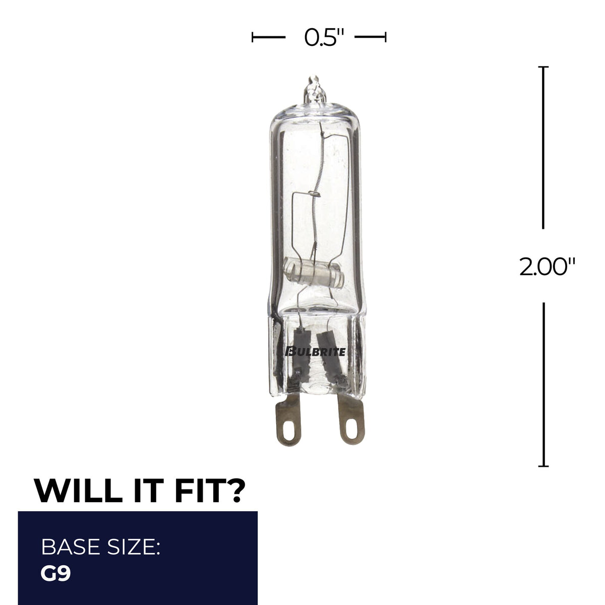 Bulbrite 60W Dimmable Clear T4 Bi – Pin (G9) Mini Halogen Light Bulbs, 5-Pack
