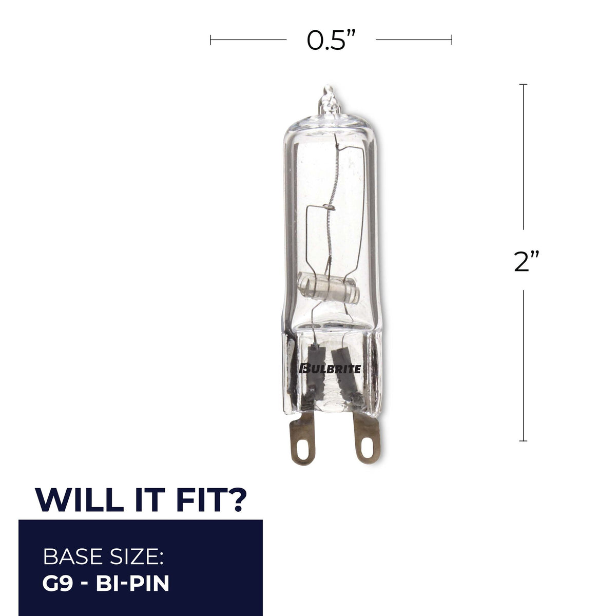 Bulbrite Mini Halogen T4 Bi – Pin Base (G9) Light Bulbs, 40W, Clear, 5-Pack