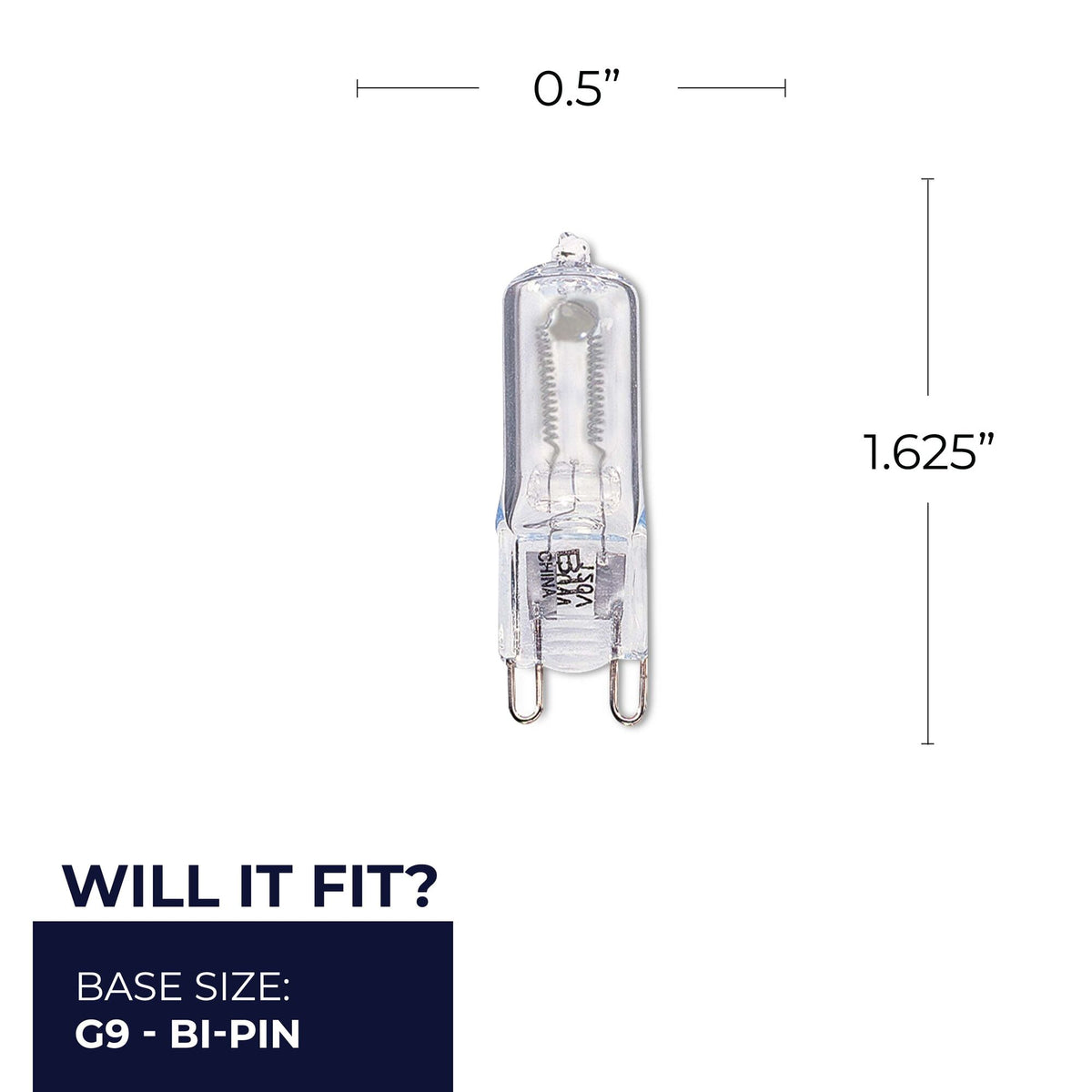 Bulbrite 50W Dimmable Clear T4 JC Bi – Pin (G9) Halogen Bulb, 5-Pack