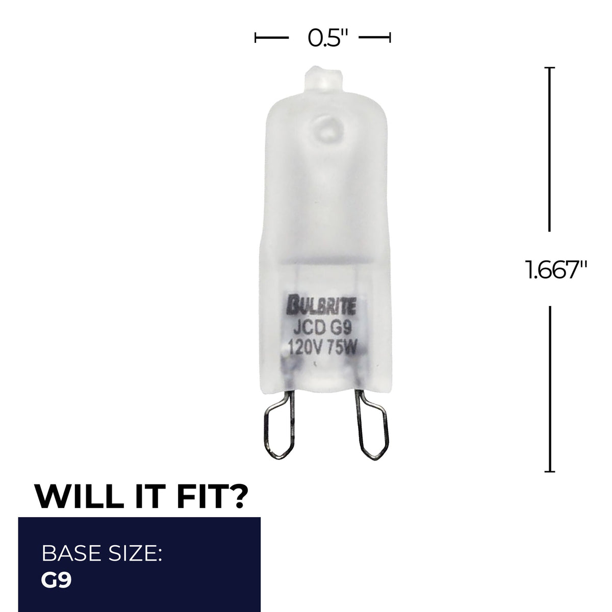 Bulbrite Halogen T4 Bi – Pin Base (G9) Light Bulb, 75W, Frost, 5-Pack