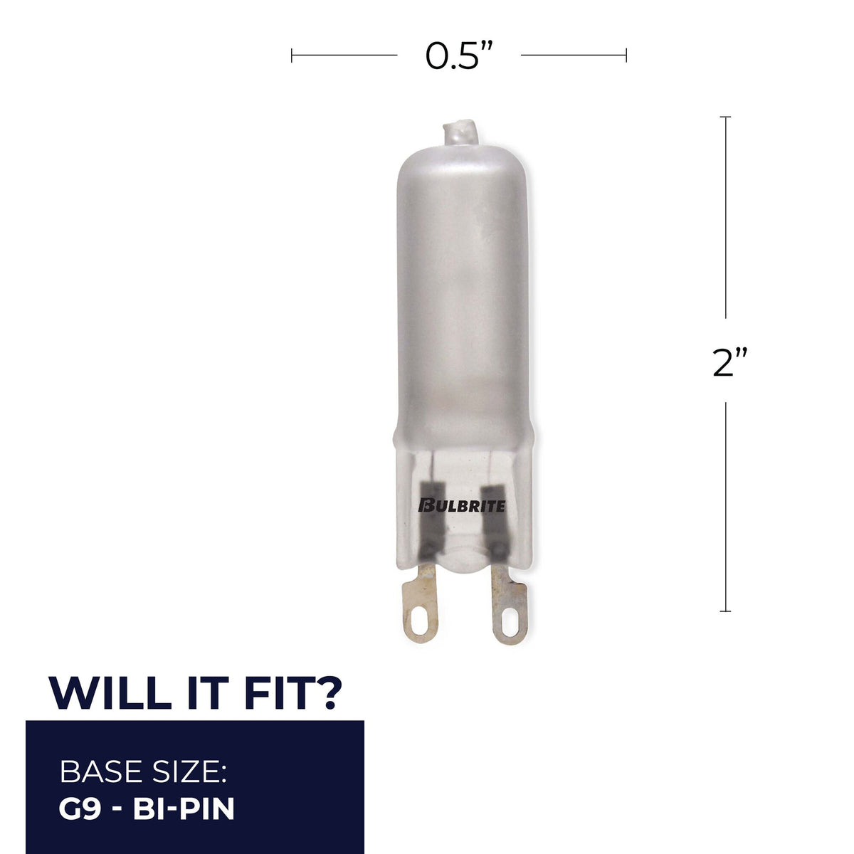 Bulbrite Mini Halogen T4 Bi – Pin Base (G9) Light Bulb, 40W, Frost 120V, 5-Pack