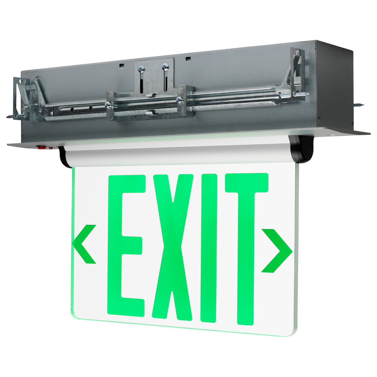 Green (Clear) Edge Lit LED Exit Sign - 2.94 Watts - Single Face - 120V/277 Volts - Clear Finish lighting product