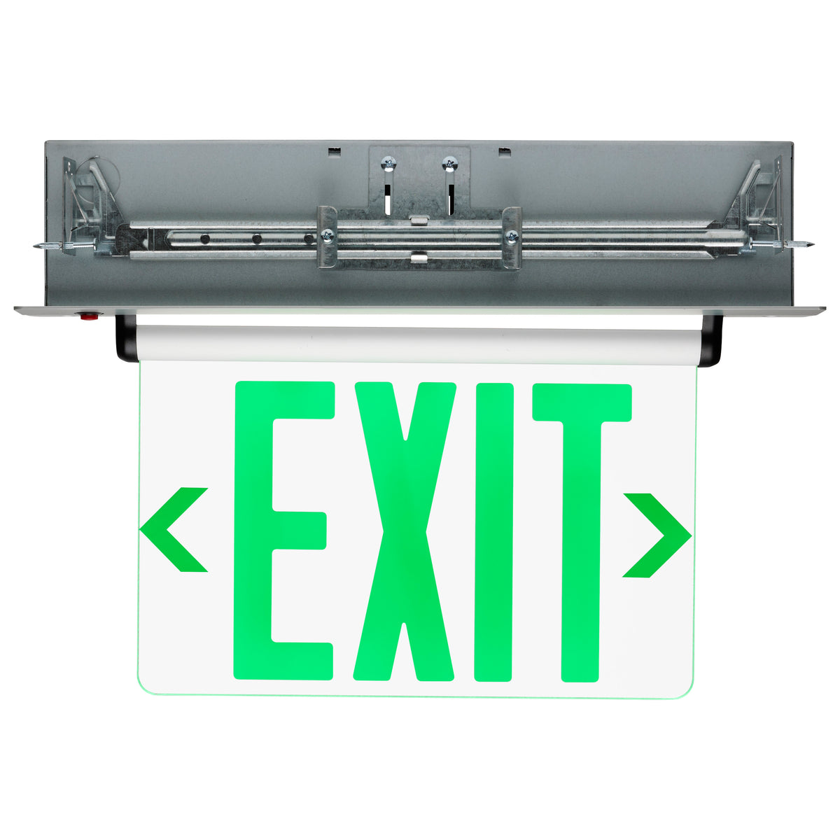 Green (Clear) Edge Lit LED Exit Sign - 2.94 Watts - Single Face - 120V/277 Volts - Clear Finish