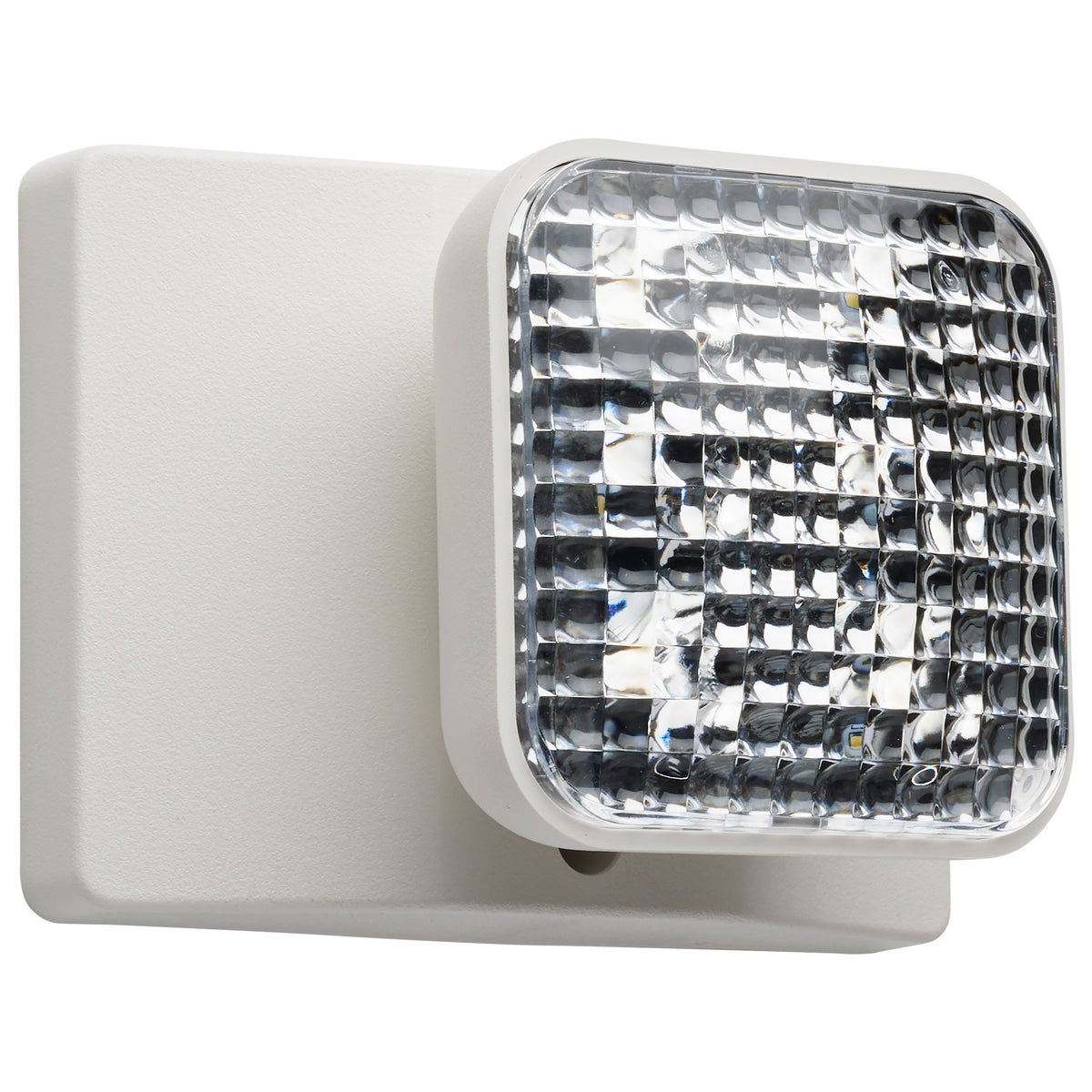 Remote Emergency Light, Low-Voltage Backup, Single Head - White Finish for commercial spaces and offices