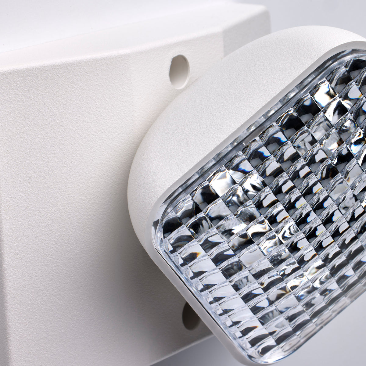Remote Emergency Light, Low-Voltage Backup, Single Head - White Finish