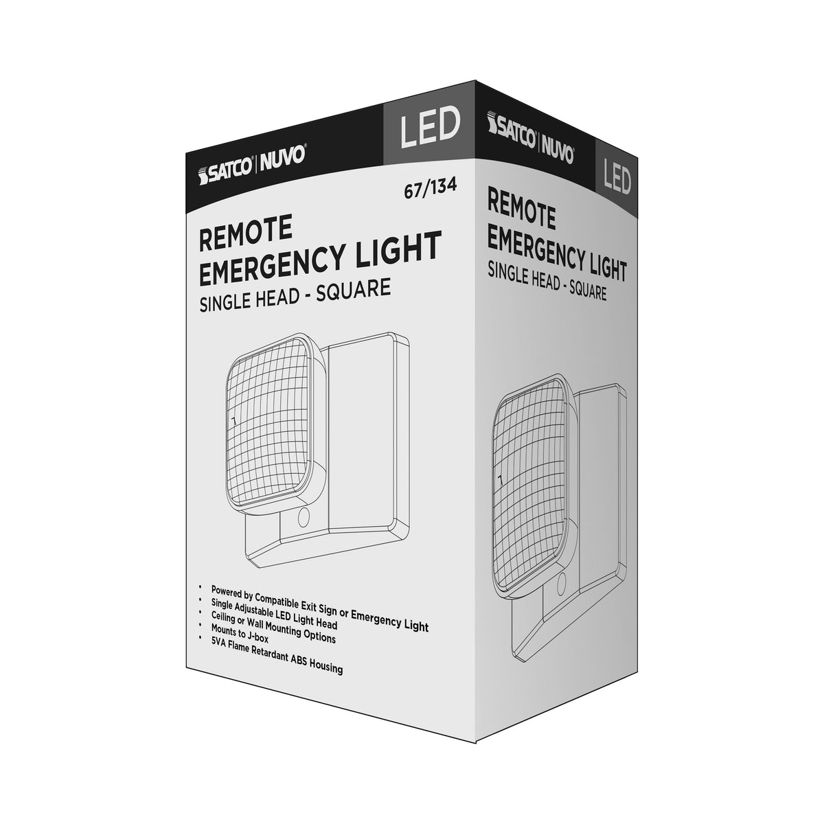Remote Emergency Light, Low-Voltage Backup, Single Head - White Finish