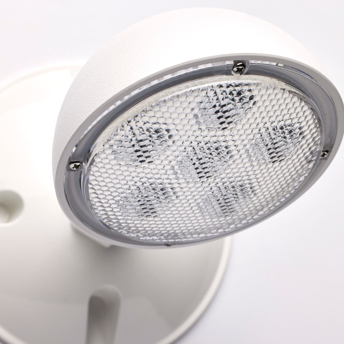 Remote Emergency Light, Low-Voltage Backup, Single Head, White Finish, Wet Location Rated