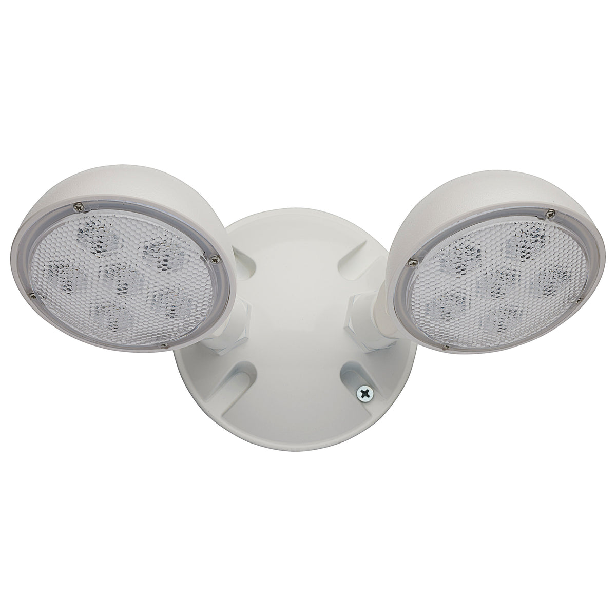 Remote Emergency Light - Low-Voltage Backup - Double Head, White Finish, Wet Location Rated