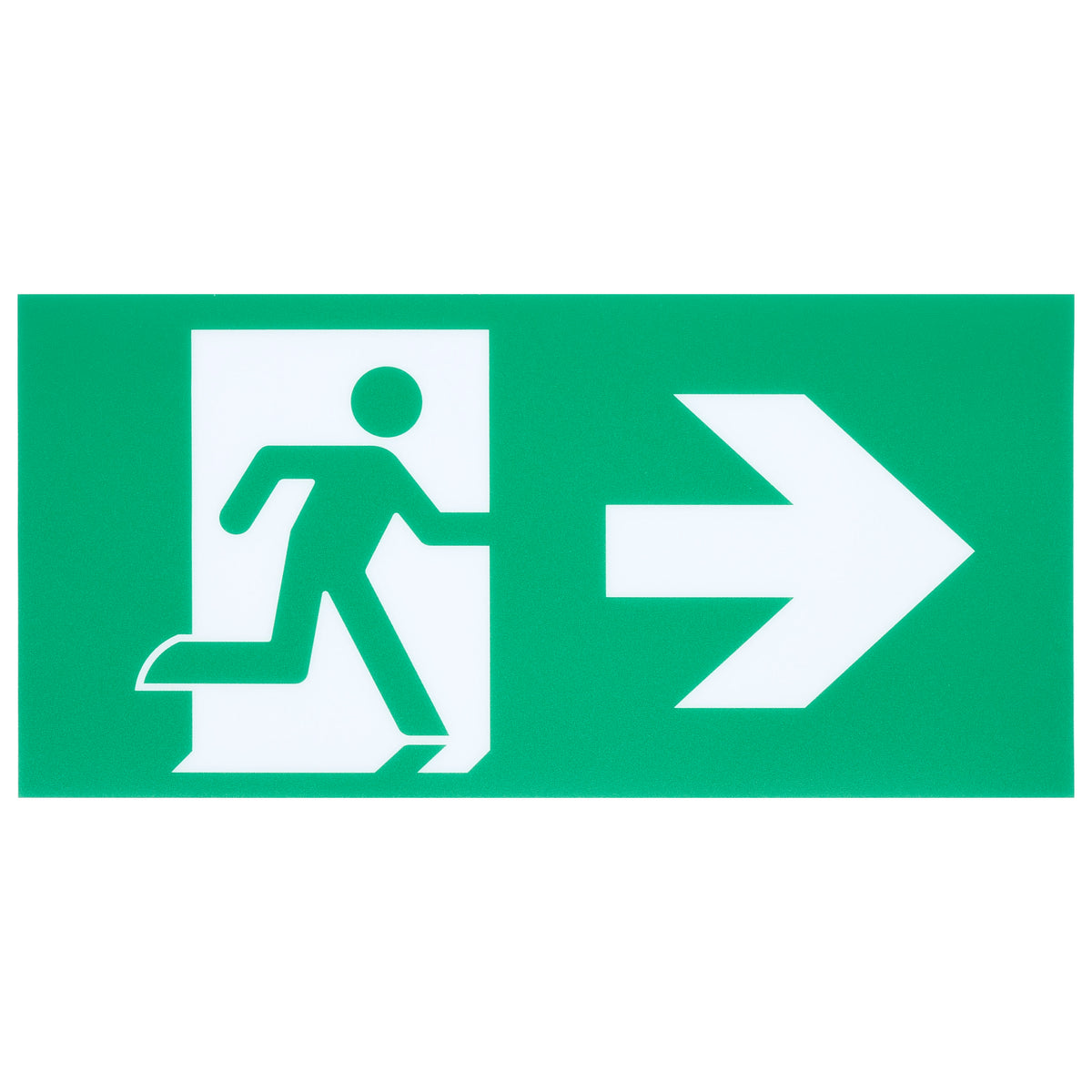 Running Man Green Combo Exit Sign/Emergency Light - 120-347V - 2HR backup - Single/Dual Face - Universal Mounting - Thermoplastic - High Output lamps - White Finish
