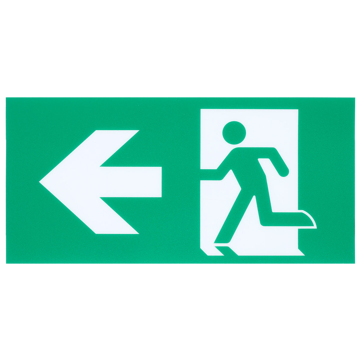 Running Man Green Combo Exit Sign/Emergency Light - 120-347V - 2HR backup - Single/Dual Face - Universal Mounting - Thermoplastic - High Output lamps - White Finish
