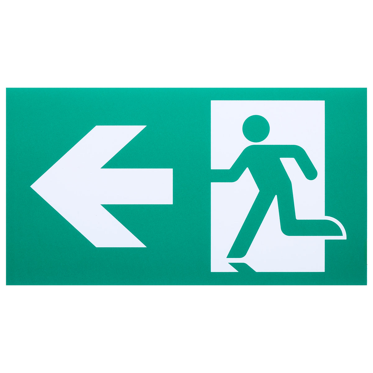 Running Man Green Exit Sign - 120/347V - 2HR backup - Single/Dual Face - Universal Mounting - Wet Location - Low Temperature - White Finish