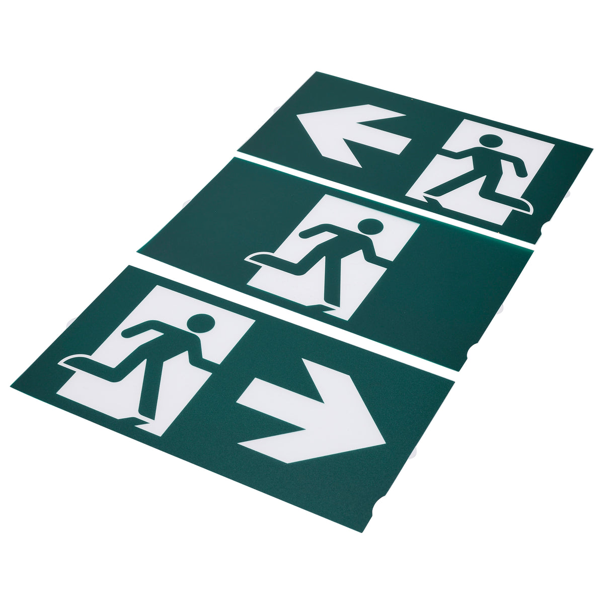 Running Man Green Combo Exit Sign/Emergency Light - 120/347V - 2HR backup - Single/Dual Face - Universal Mounting - Wet Location - White Finish