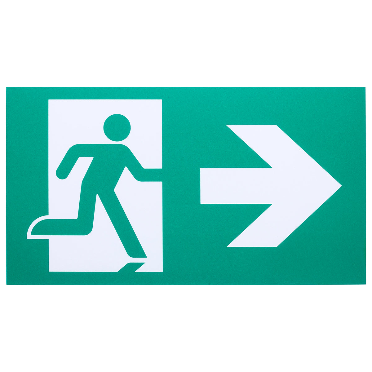 Running Man Green Combo Exit Sign/Emergency Light - 120/347V - 2HR backup - Single/Dual Face - Universal Mounting - Wet Location - White Finish