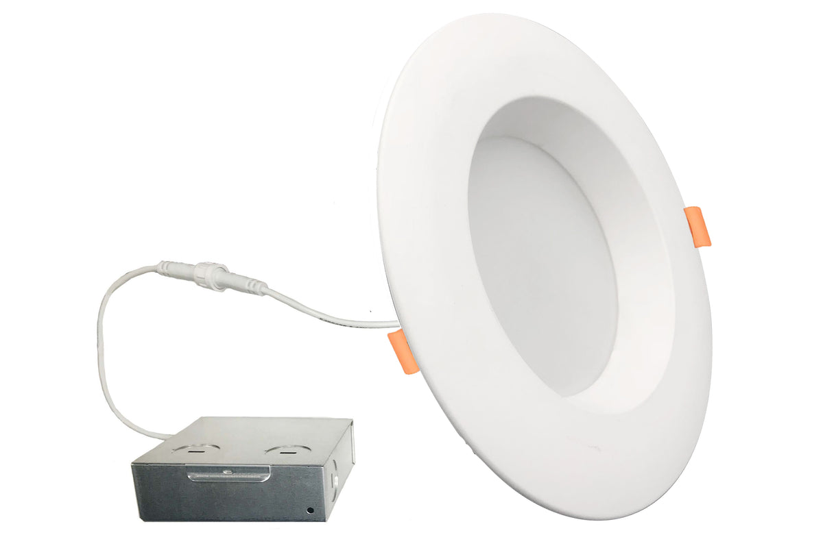 LED 6" Round Recessed Downlight Fixture with Metal Jbox, 75W Equivalent, 5 CCT - 27/30/35/40/50K
