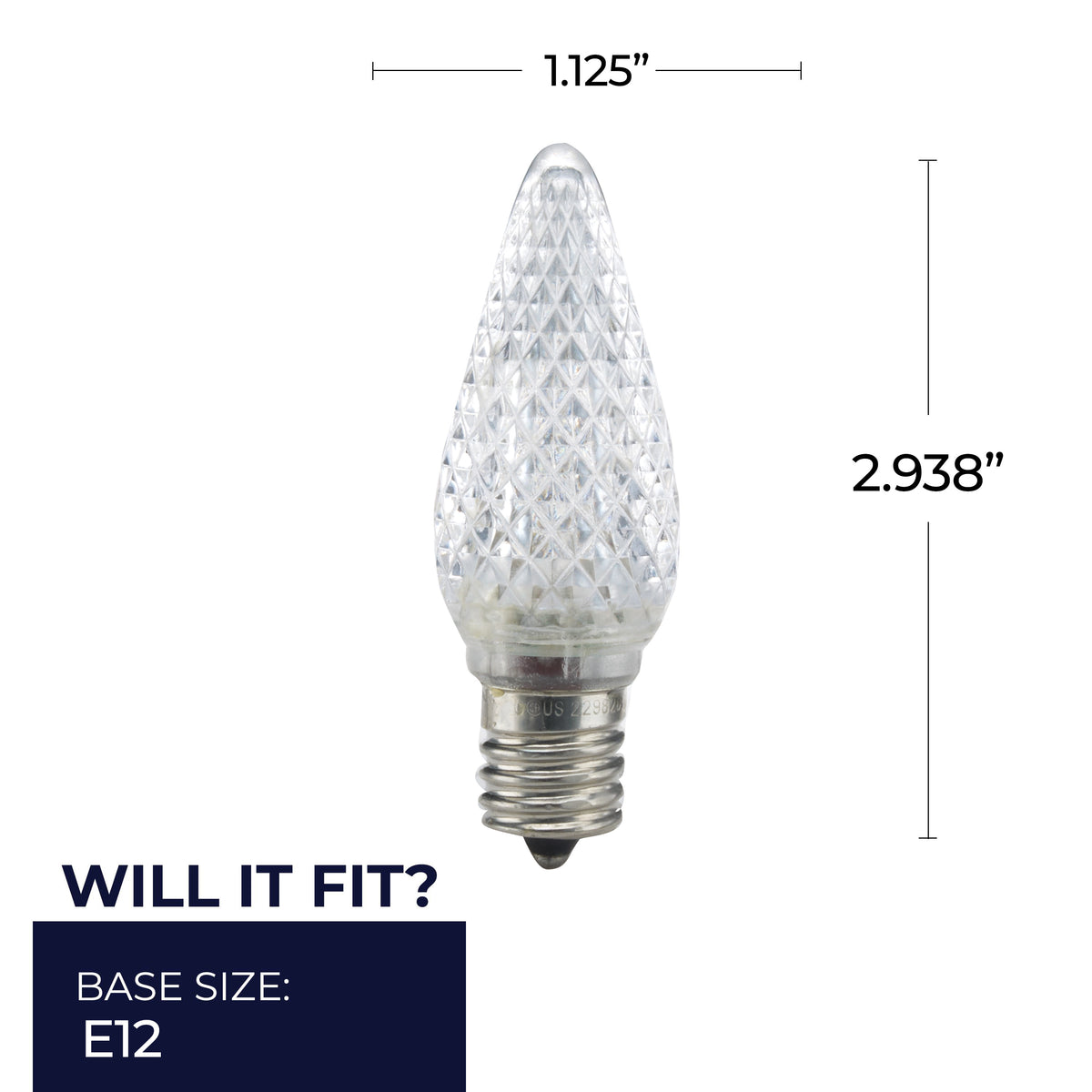 Bulbrite 0.6W Clear C9 LED Light Bulbs Intermediate (E17) Base, 2700K Warm White Light, 25-Pack