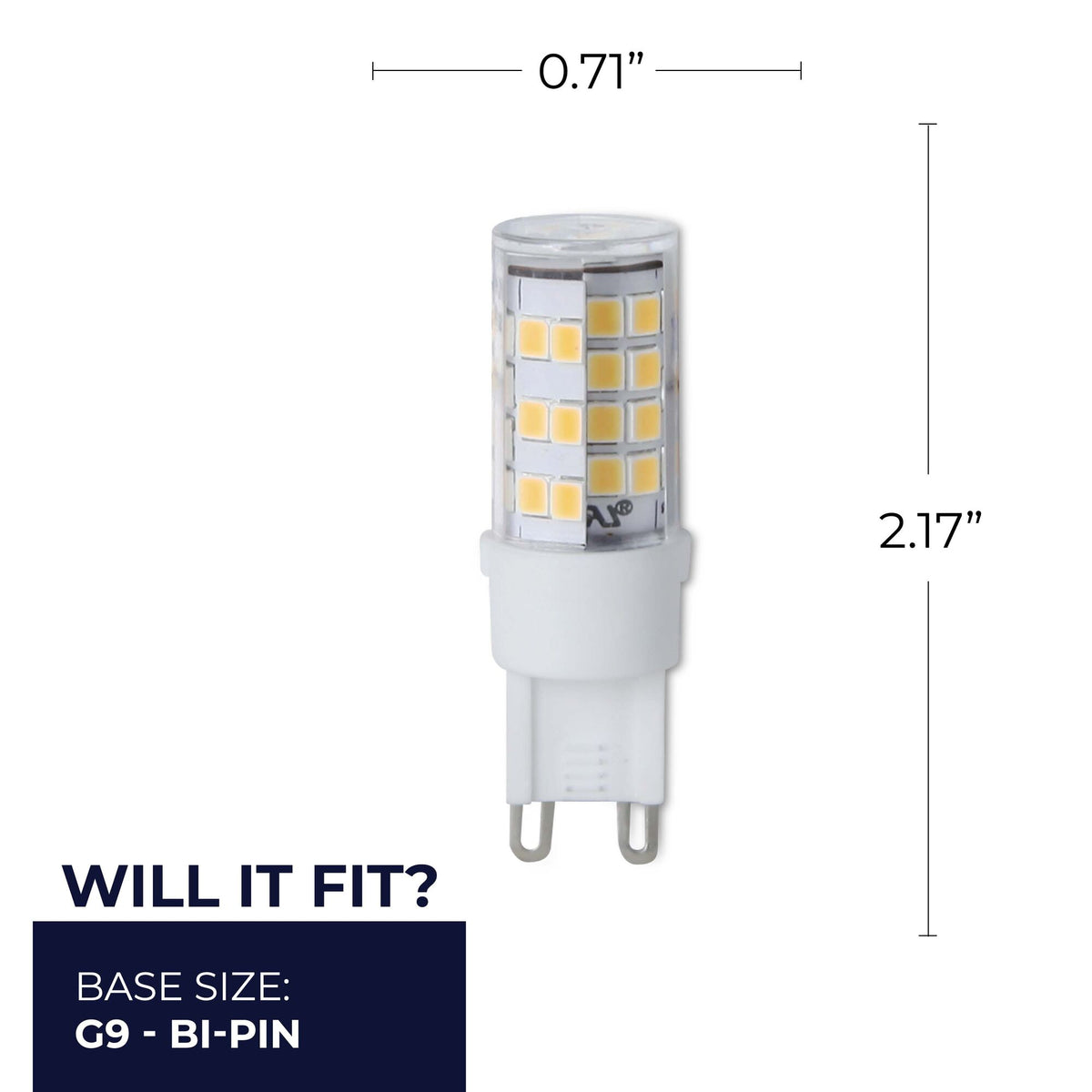 Bulbrite LED 4.5W Dimmable T6 Light Bulb with a Frost Finish and a Bi – Pin G9 – 2700K Warm White Light 400 lumens, 3-Pack