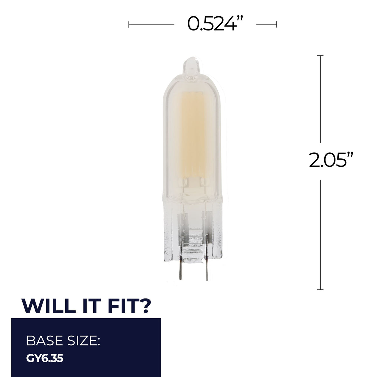 Bulbrite LED Filament 1.8W Dimmable T5 Light Bulb with Frost Glass Finish and (GY6.35) Base – 2700K Warm White Light, 140 Lumens, 4-Pack