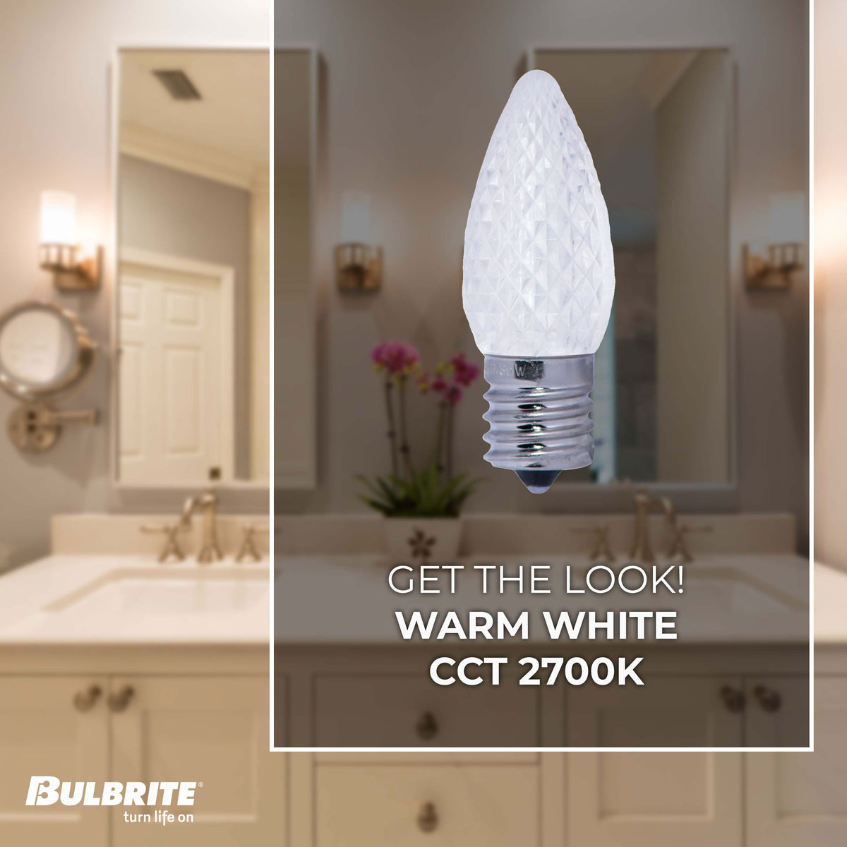 Bulbrite C9 Colored LED Light Bulb, 0.6W, 5W Equivalent, 2700K, E17 Base, Clear Finish, 25-Pack