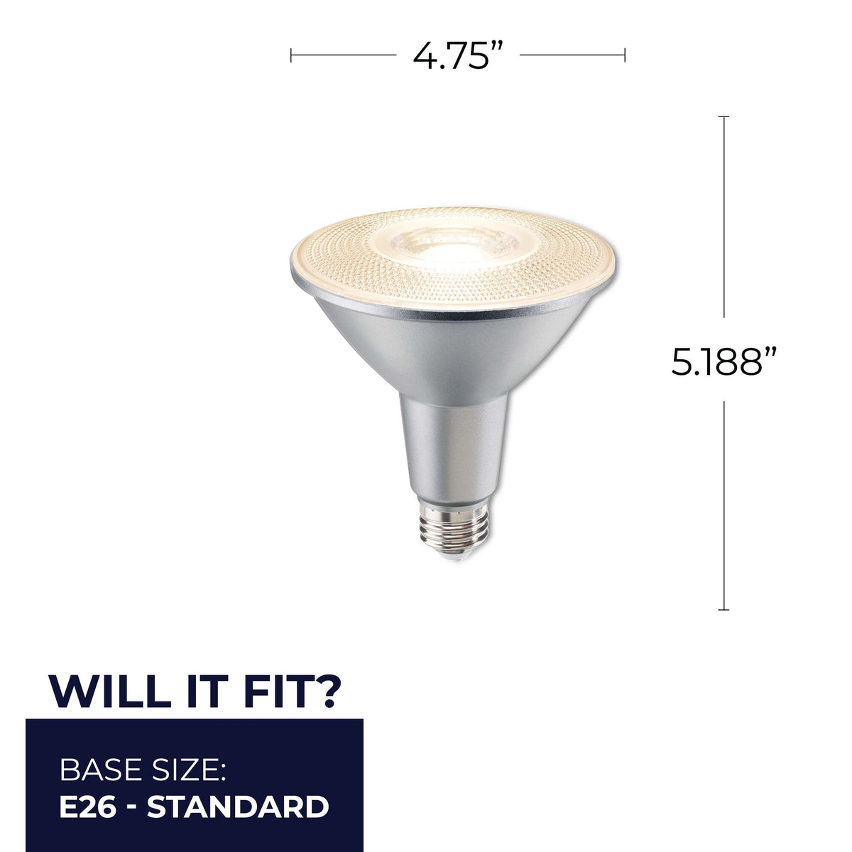 Bulbrite 15W Dimmable Flood PAR38 E26 Medium Base LED Bulb – 1200 Lumens, 3000K, and 90 CRI, 2-Pack
