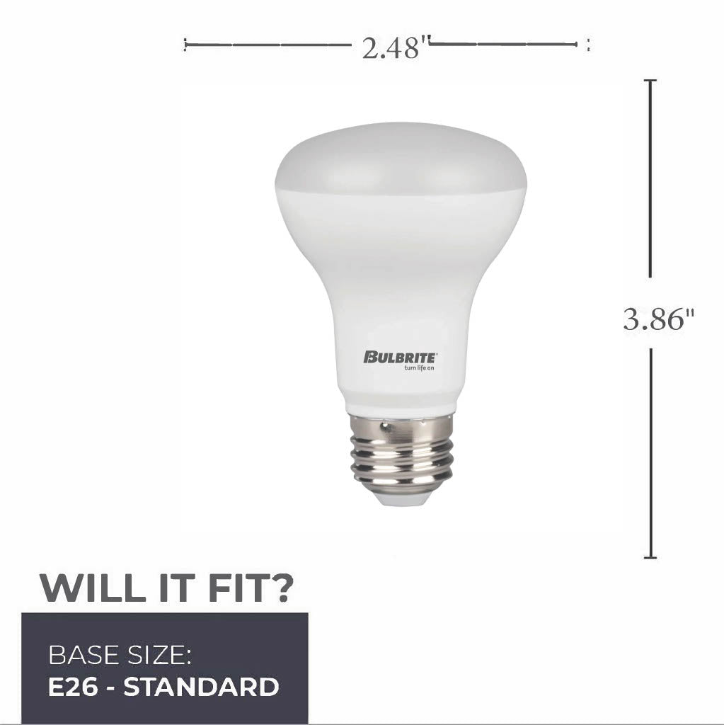 Bulbrite LED Filament 7W Dimmable BR20 Light Bulb with Frost Glass Finish and E26 Medium Base – 3000K Soft White Light, 525 Lumens, 4-Pack