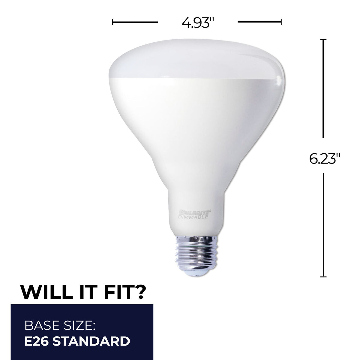 Bulbrite LED Filament 15W Dimmable BR40 Light Bulbs with Frost Glass Finish and E26 Medium Base – 2700K Warm White Light, 1100 Lumens, 4-Pack