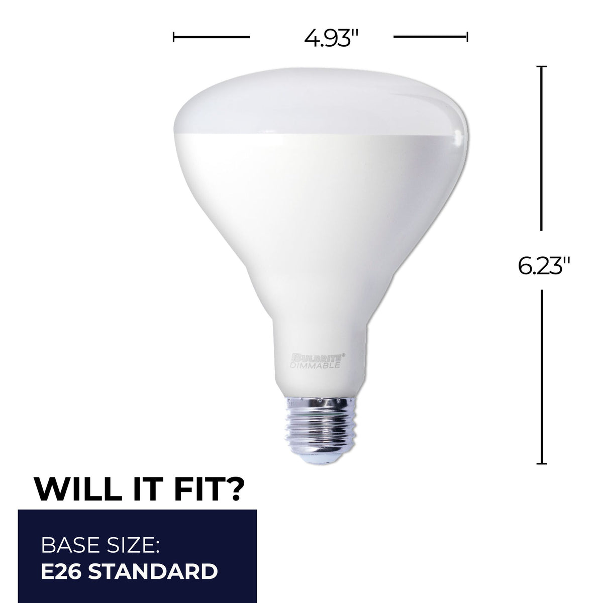 Bulbrite LED Filament 15W Dimmable BR40 Light Bulb with Frost Glass Finish and E26 Medium Base – 3000K Soft White Light, 1400 Lumens, 4-Pack