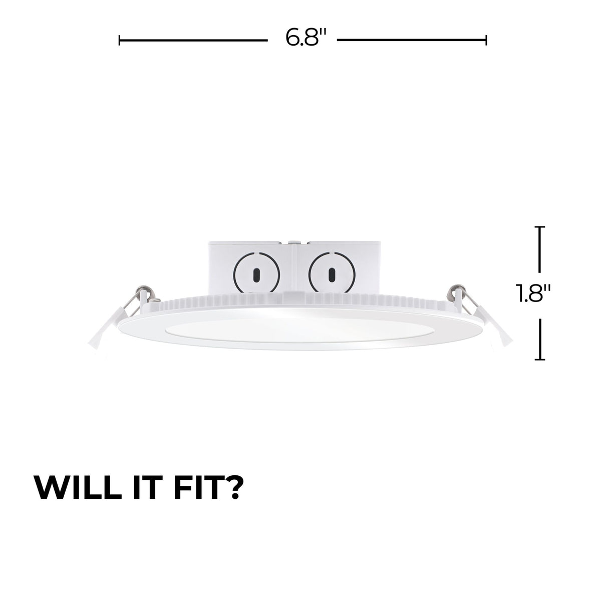 Bulbrite 6-Inch All – In – One LED Downlights with Integrated JBOX, 65W Equivalent, 2700K Warm White Light, 2-Pack