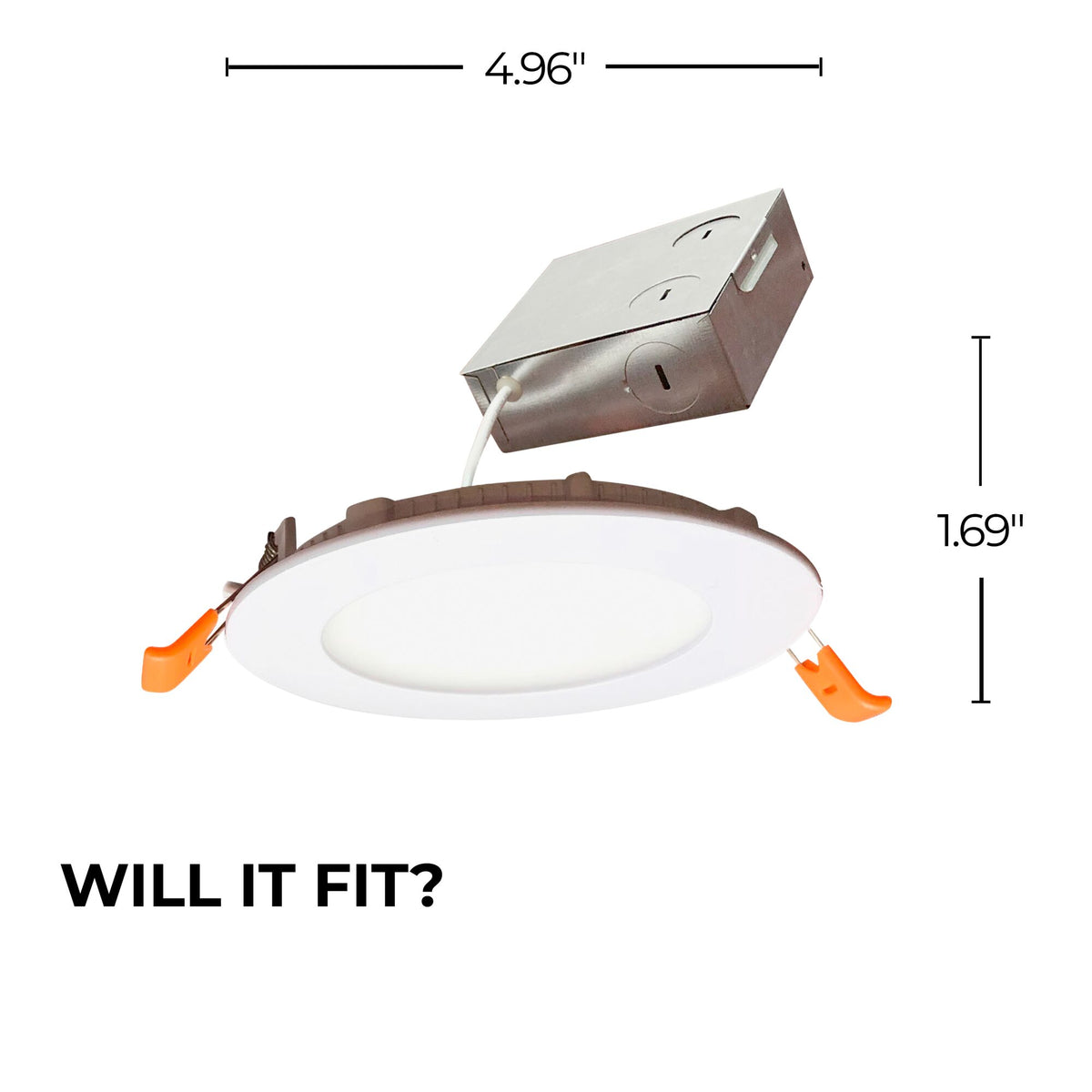 Bulbrite 12W LED 4" Round Recessed Downlight Fixture with Metal J – Box, 3000 Warm Soft Light, 1100 Lumens, 4-Pack