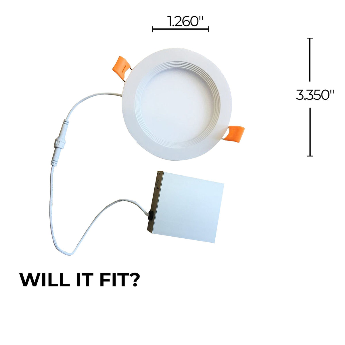 Bulbrite LED 3" Round Recessed Downlight Fixture with Metal Jbox & Baffle, 50W Equivalent, 3000K/Soft White, White Finish, 2-Pack