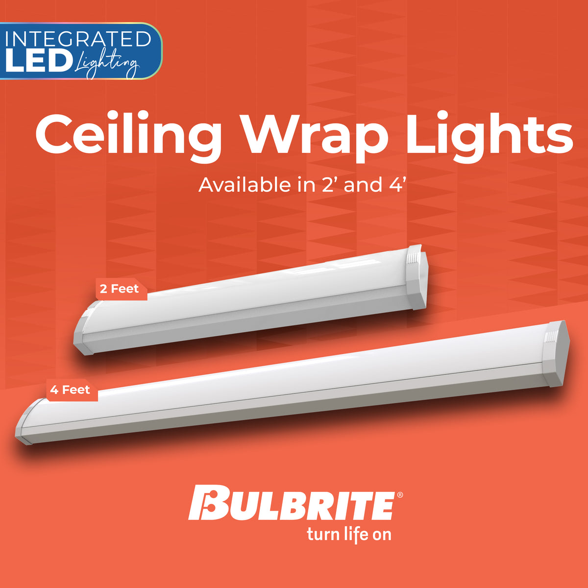 Bulbrite 24'' LED Wraparound Light, 20W, 3000K, Hard Wired, White Finish, Dimmable