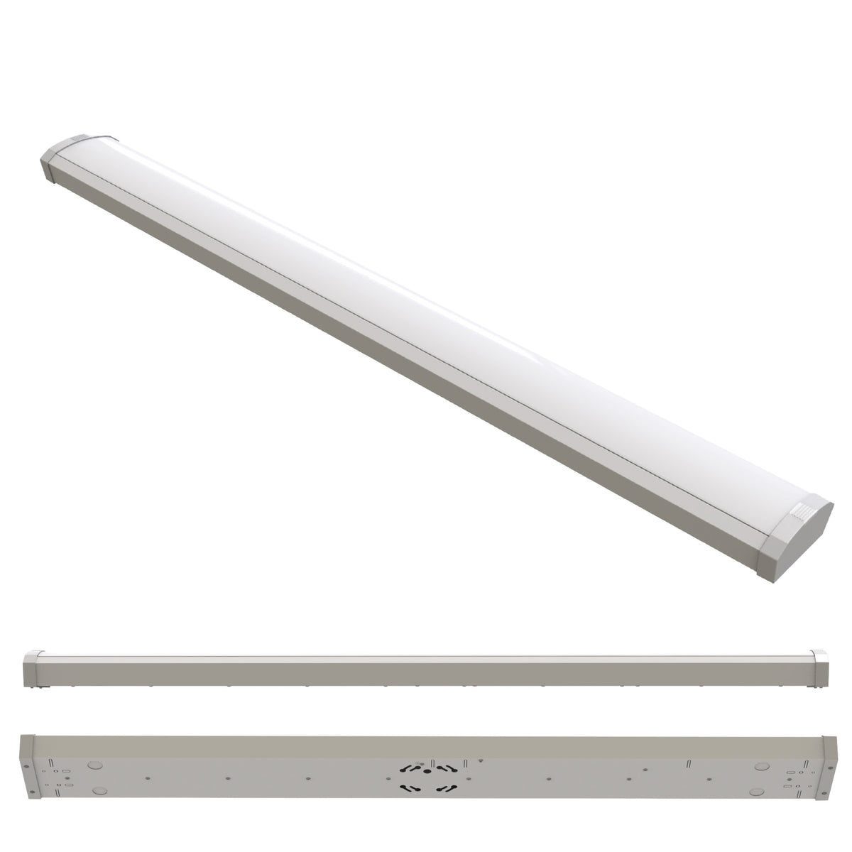 4 ft. 3000K LED Dimmable Wraparound Light (120-277v), 5300 Lumens, White Finish