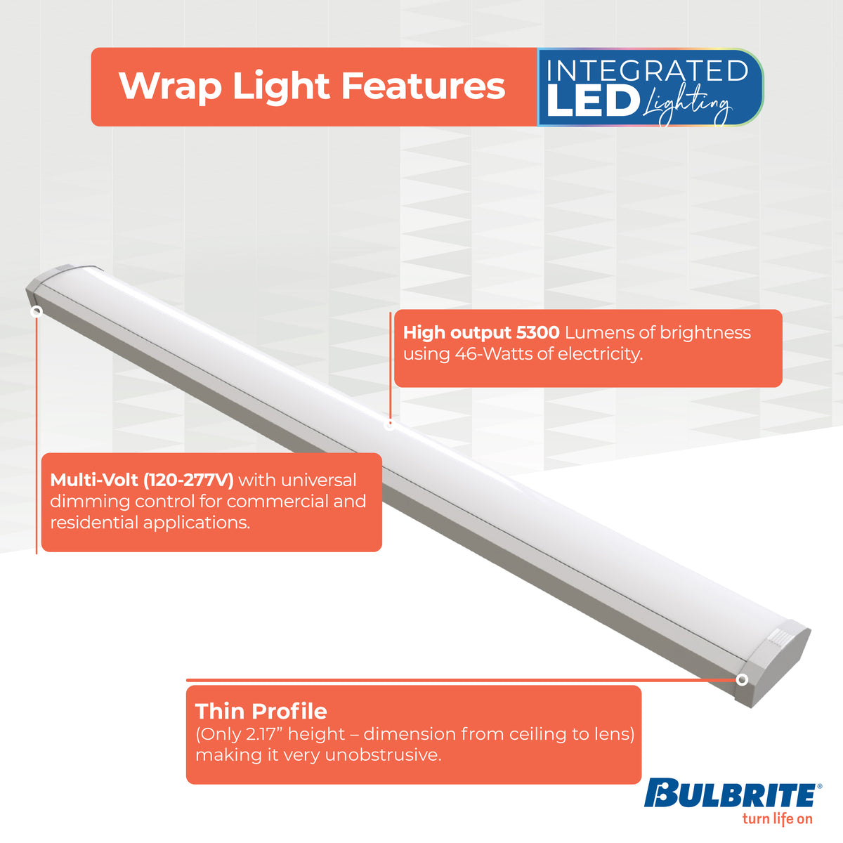Bulbrite LED Security Flood Light, 24W, 120W Equivalent, 4000K, Hard Wired, White Finish