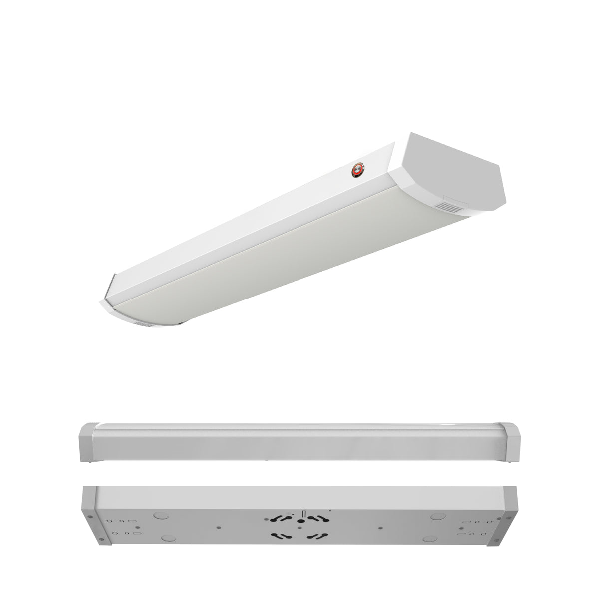 2 ft. Integrated 5 Color Selectable LED Dimmable Wraparound Light W/ Battery Backup (120-277v), 2300 Lumens, White