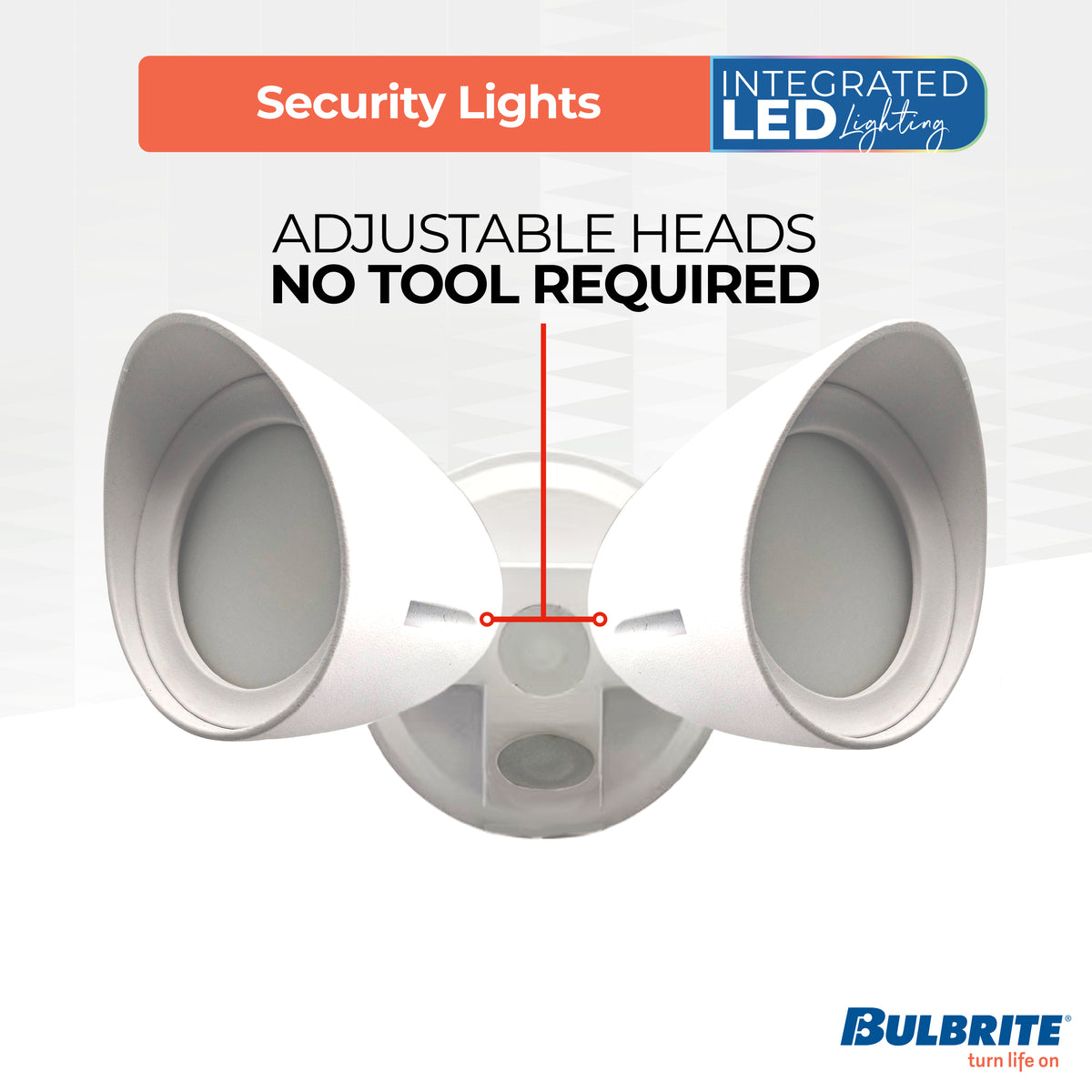 Bulbrite LED Security Flood Light, 24W, 120W Equivalent, 4000K, Hard Wired, White Finish