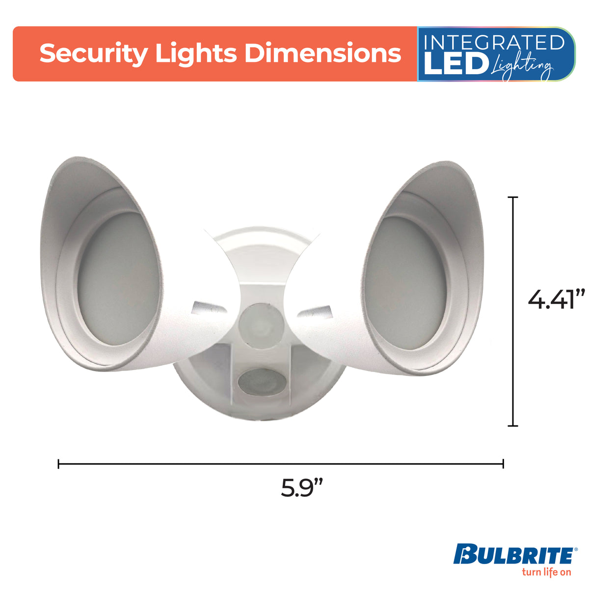 Bulbrite LED Security Flood Light, 24W, 120W Equivalent, 4000K, Hard Wired, White Finish
