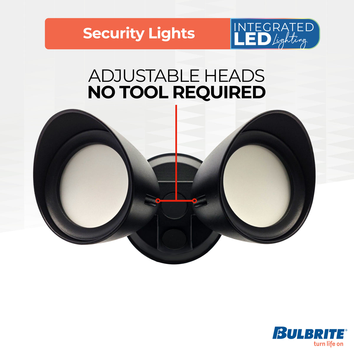 Bulbrite LED Security Flood Light, 24W, 120W Equivalent, 4000K, Hard Wired, Black Finish