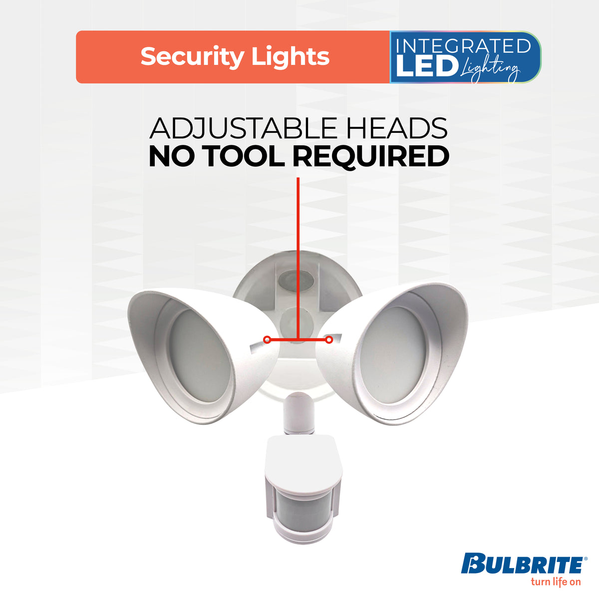 Bulbrite LED Security Flood Light, Motion Sensor + Dusk-to-Dawn, 24W, 120W Equivalent, 4000K, Hard Wired, White Finish