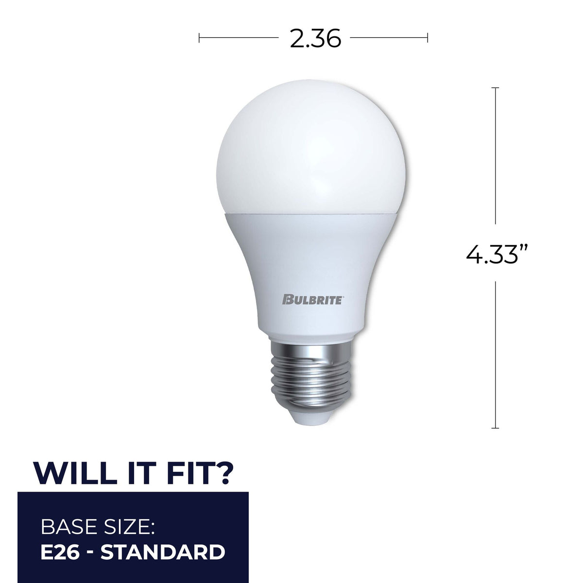 Bulbrite LED 9W Dimmable A19 Light Bulb with a Frost Finish and a Medium Screw E26 – 3000K Soft White Light 800 lumens, 6-Pack